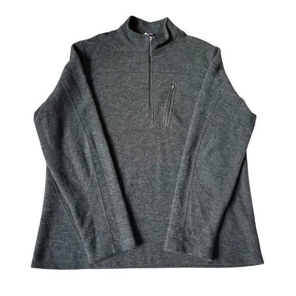 Ibex Men’s Sweater Pullover size XL Gray Merino Wool Quarter Zip - Picture 1 of 8